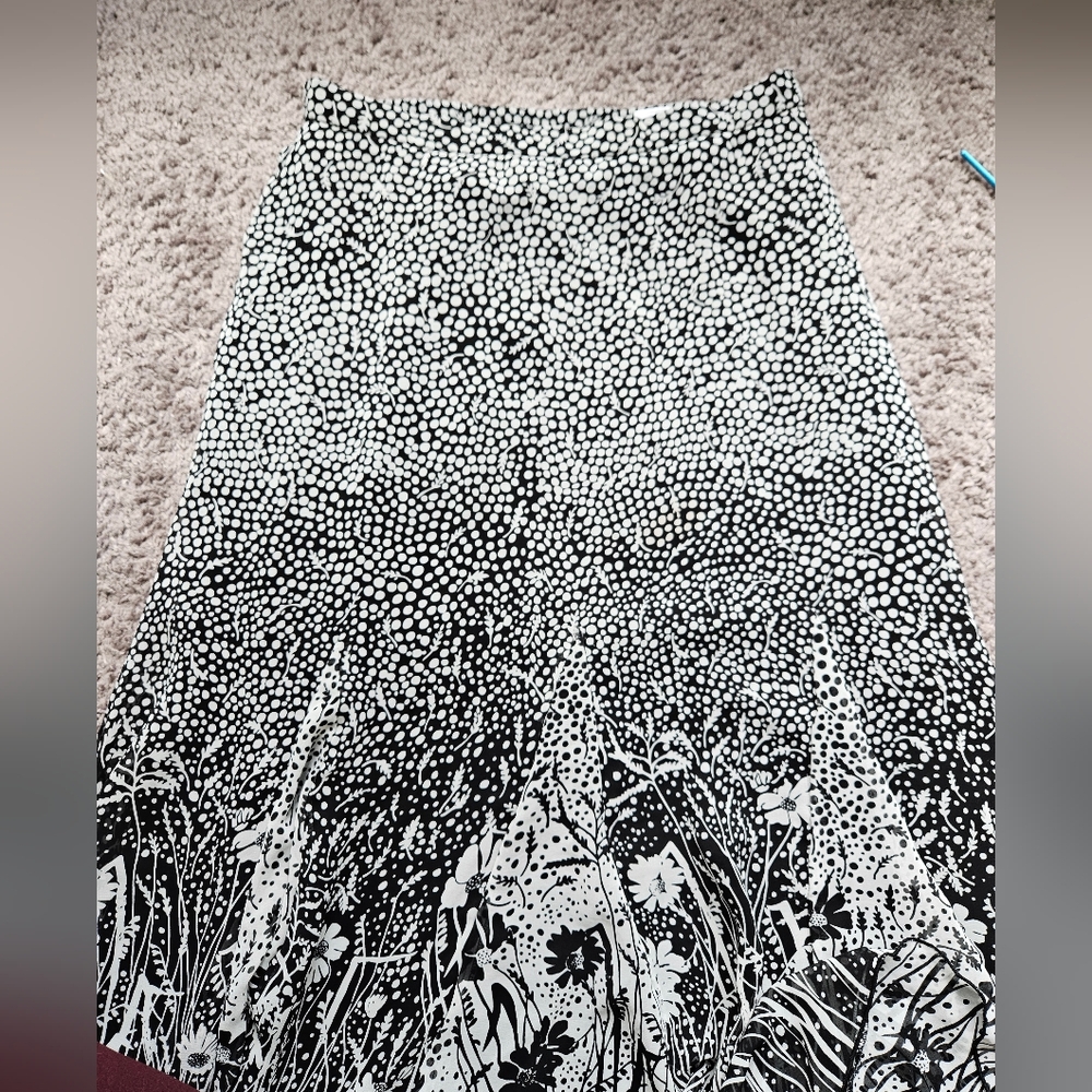 Coldwater Creek Black and White Floral Midi Skirt - Picture 5 of 8
